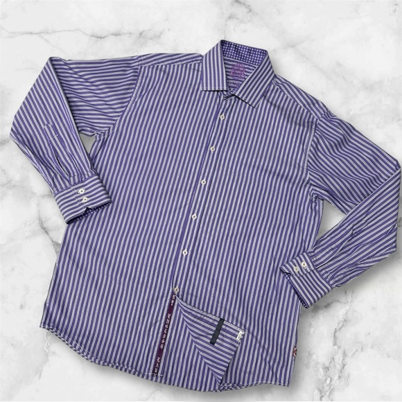 ENGLISH LAUNDRY Flip Cuff Mens Button Up Long Sleeve Dress Shirt sz 16 1/2 34/35 - Picture 1 of 9